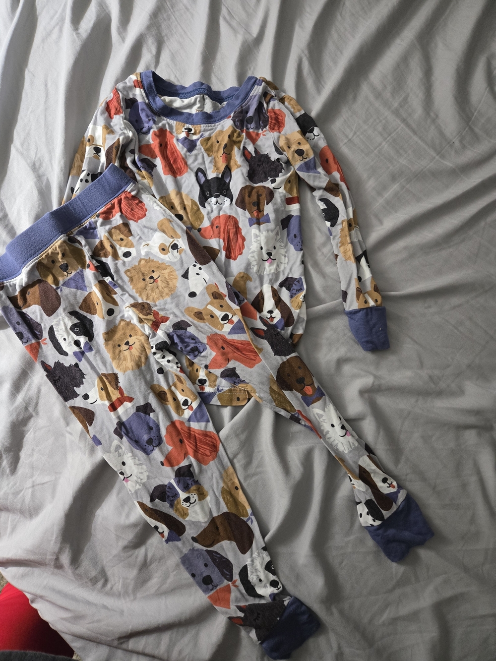 Little Sleepies Cream Multi-Dog Print Pajama Set with Purple Trim